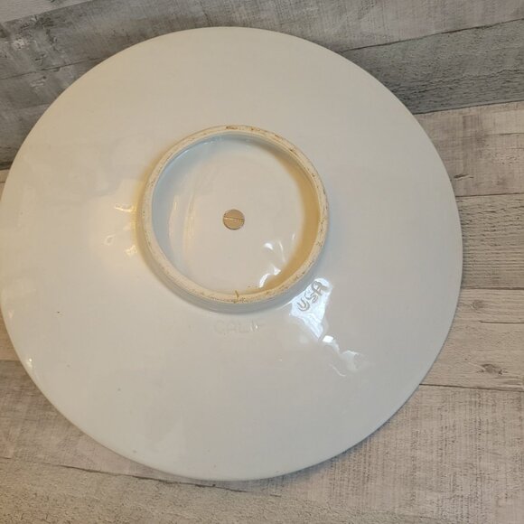 Vintage Ceramic Two-Tier Serving Plate With Ornate Metal Handle - Picture 7 of 7